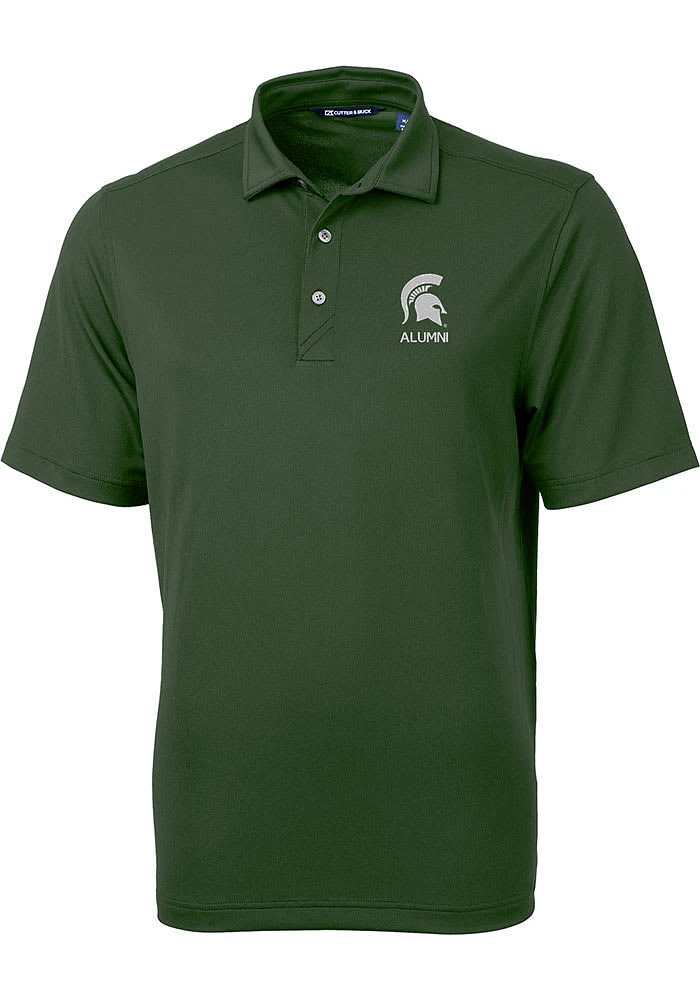 Cutter and Buck Michigan State Spartans Mens Green Virtue Short Sleeve Polo