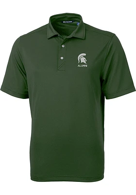 Cutter and Buck Michigan State Spartans Mens Green Virtue Short Sleeve Polo