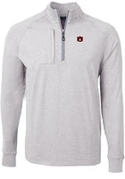 Cutter and Buck Auburn Tigers Mens Grey Adapt Eco Knit Big Tall Qtr Zip