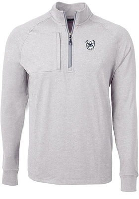 Cutter and Buck Butler Bulldogs Mens Grey Adapt Eco Knit Big Tall Qtr Zip