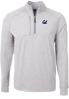 Cutter and Buck Cal Golden Bears Mens Grey Adapt Eco Knit Big Tall Qtr Zip
