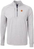 Cutter and Buck Clemson Tigers Mens Grey Adapt Eco Knit Big Tall Qtr Zip