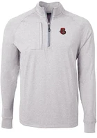 Cutter and Buck Cornell Big Red Mens Grey Adapt Eco Knit Tall Qtr Zip