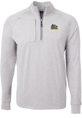 Cutter and Buck Drexel Dragons Mens Grey Adapt Eco Knit Big Tall Qtr Zip
