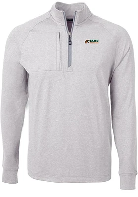 Cutter and Buck Florida A&M Rattlers Mens Adapt Eco Knit Big Tall Qtr Zip