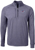 Cutter and Buck Fresno State Bulldogs Mens Navy Blue Adapt Eco Knit Big Tall Qtr Zip