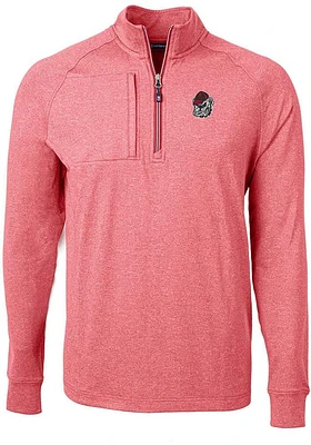 Cutter and Buck Georgia Bulldogs Mens Adapt Eco Knit Big Tall Qtr Zip