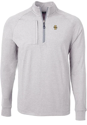 Cutter and Buck Idaho Vandals Mens Grey Adapt Eco Knit Big Tall Qtr Zip