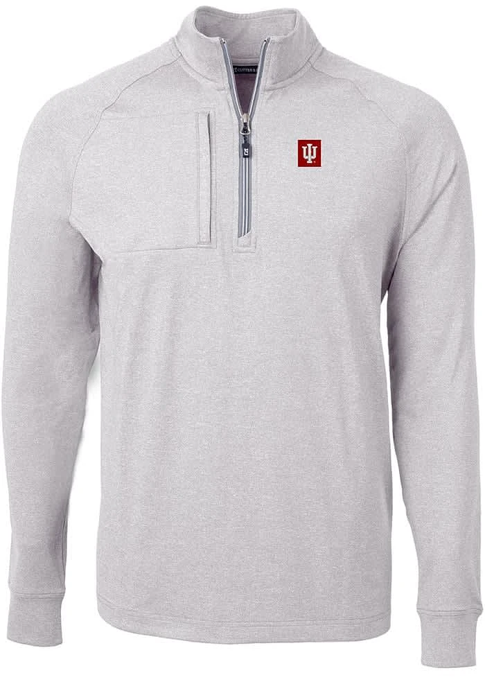 Cutter and Buck Indiana Hoosiers Mens Adapt Eco Knit Big Tall Qtr Zip