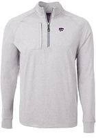 Cutter and Buck K-State Wildcats Mens Grey Adapt Eco Knit Power Cat Big Tall Qtr Zip