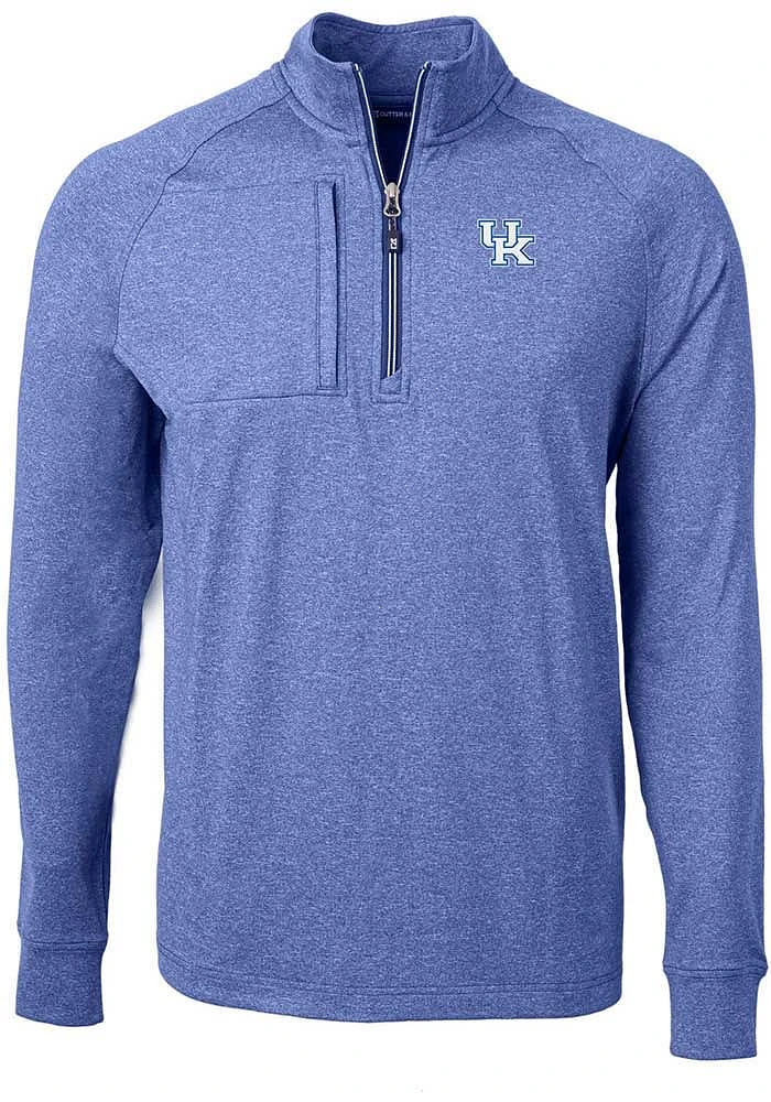 Cutter and Buck Kentucky Wildcats Mens Blue Adapt Eco Knit Big Tall Qtr Zip