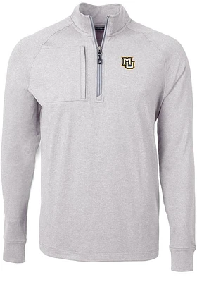 Cutter and Buck Marquette Golden Eagles Mens Grey Adapt Eco Knit Big Tall Qtr Zip