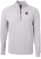 Cutter and Buck Maryland Terrapins Mens Grey Adapt Eco Knit Big Tall Qtr Zip