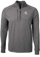 Cutter and Buck Michigan State Spartans Mens Adapt Eco Knit Big Tall Qtr Zip