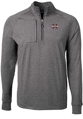 Cutter and Buck Mississippi State Bulldogs Mens Adapt Eco Knit Big Tall Qtr Zip