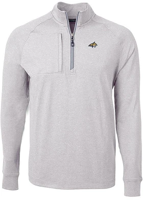 Cutter and Buck Montana State Bobcats Mens Grey Adapt Eco Knit Big Tall Qtr Zip