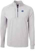 Cutter and Buck North Carolina Tar Heels Mens Grey Adapt Eco Knit Big Tall Qtr Zip