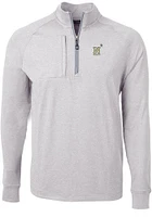 Cutter and Buck Navy Midshipmen Mens Grey Adapt Eco Knit Big Tall Qtr Zip