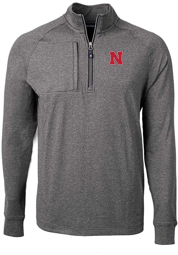 Cutter and Buck Nebraska Cornhuskers Mens Adapt Eco Knit Big Tall Qtr Zip