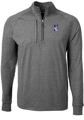 Cutter and Buck Northwestern Wildcats Mens Adapt Eco Knit Big Tall Qtr Zip
