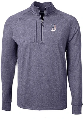 Cutter and Buck Boston Red Sox Mens Navy Blue Adapt Eco Knit Big Tall Qtr Zip