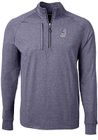 Cutter and Buck Boston Red Sox Mens Navy Blue Adapt Eco Knit Big Tall Qtr Zip