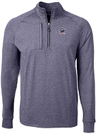 Cutter and Buck Chicago Cubs Mens Navy Blue Adapt Eco Knit Big Tall Qtr Zip