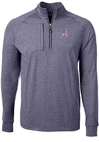 Cutter and Buck Detroit Tigers Mens Navy Blue Adapt Eco Knit Big Tall Qtr Zip