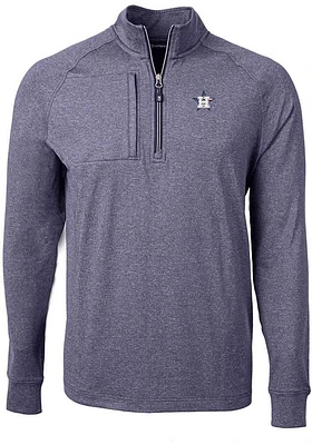 Cutter and Buck Houston Astros Mens Navy Blue Adapt Eco Knit Big Tall Qtr Zip