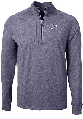 Cutter and Buck Kansas City Royals Mens Navy Blue Adapt Eco Knit Big Tall Qtr Zip