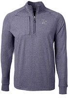 Cutter and Buck Kansas City Royals Mens Navy Blue Adapt Eco Knit Big Tall Qtr Zip