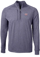 Cutter and Buck Los Angeles Dodgers Mens Navy Blue Adapt Eco Knit Big Tall Qtr Zip