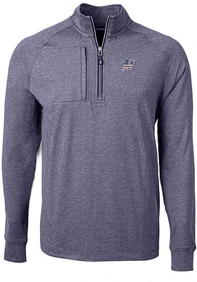 Cutter and Buck Miami Marlins Mens Navy Blue Adapt Eco Knit Big Tall Qtr Zip