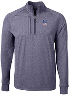 Cutter and Buck New York Mets Mens Navy Blue Adapt Eco Knit Big Tall Qtr Zip