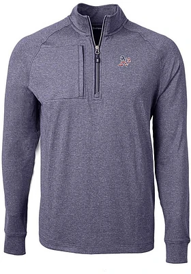 Cutter and Buck Oakland Athletics Mens Navy Blue Adapt Eco Knit Big Tall Qtr Zip