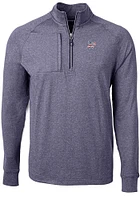 Cutter and Buck Oakland Athletics Mens Navy Blue Adapt Eco Knit Big Tall Qtr Zip