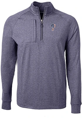 Cutter and Buck Philadelphia Phillies Mens Navy Blue Adapt Eco Knit Big Tall Qtr Zip