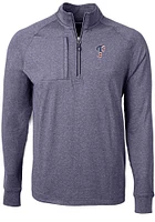 Cutter and Buck Philadelphia Phillies Mens Navy Blue Adapt Eco Knit Big Tall Qtr Zip