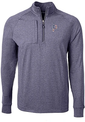 Cutter and Buck Pittsburgh Pirates Mens Navy Blue Adapt Eco Knit Big Tall Qtr Zip