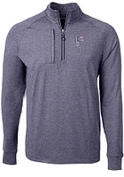 Cutter and Buck Pittsburgh Pirates Mens Navy Blue Adapt Eco Knit Big Tall Qtr Zip
