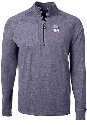 Cutter and Buck San Diego Padres Mens Navy Blue Adapt Eco Knit Big Tall Qtr Zip