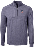 Cutter and Buck Seattle Mariners Mens Navy Blue Adapt Eco Knit Big Tall Qtr Zip