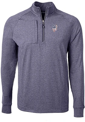 Cutter and Buck San Francisco Giants Mens Navy Blue Adapt Eco Knit Big Tall Qtr Zip