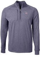 Cutter and Buck Tampa Bay Rays Mens Navy Blue Adapt Eco Knit Big Tall Qtr Zip