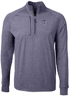 Cutter and Buck Texas Rangers Mens Navy Blue Adapt Eco Knit Big Tall Qtr Zip