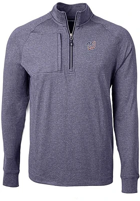 Cutter and Buck Washington Nationals Mens Navy Blue Adapt Eco Knit Big Tall Qtr Zip