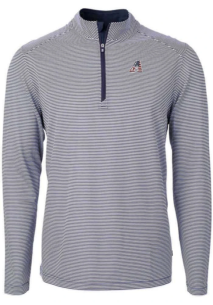 Cutter and Buck Arizona Diamondbacks Mens Navy Blue Americana Virtue Eco Pique Stripe Big Tall..