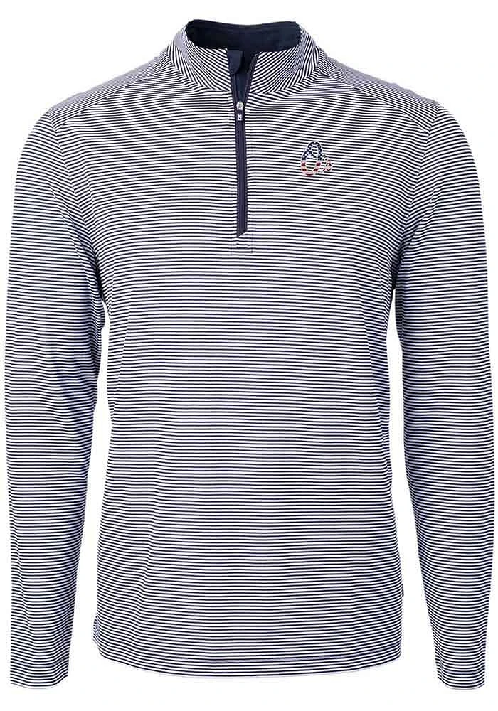 Cutter and Buck Baltimore Orioles Mens Navy Blue Americana Virtue Eco Pique Stripe Big Tall Qt..