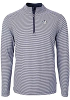 Cutter and Buck Houston Astros Mens Navy Blue Americana Virtue Eco Pique Stripe Big Tall Qtr Z..
