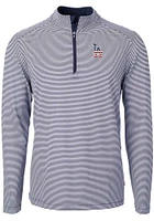 Cutter and Buck Los Angeles Dodgers Mens Navy Blue Americana Virtue Eco Pique Stripe Big Tall..